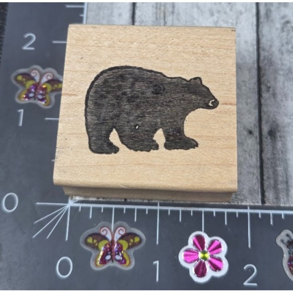 Northwoods Black Bear Silhouette 2000 Rubber Stamp Wood #B67
